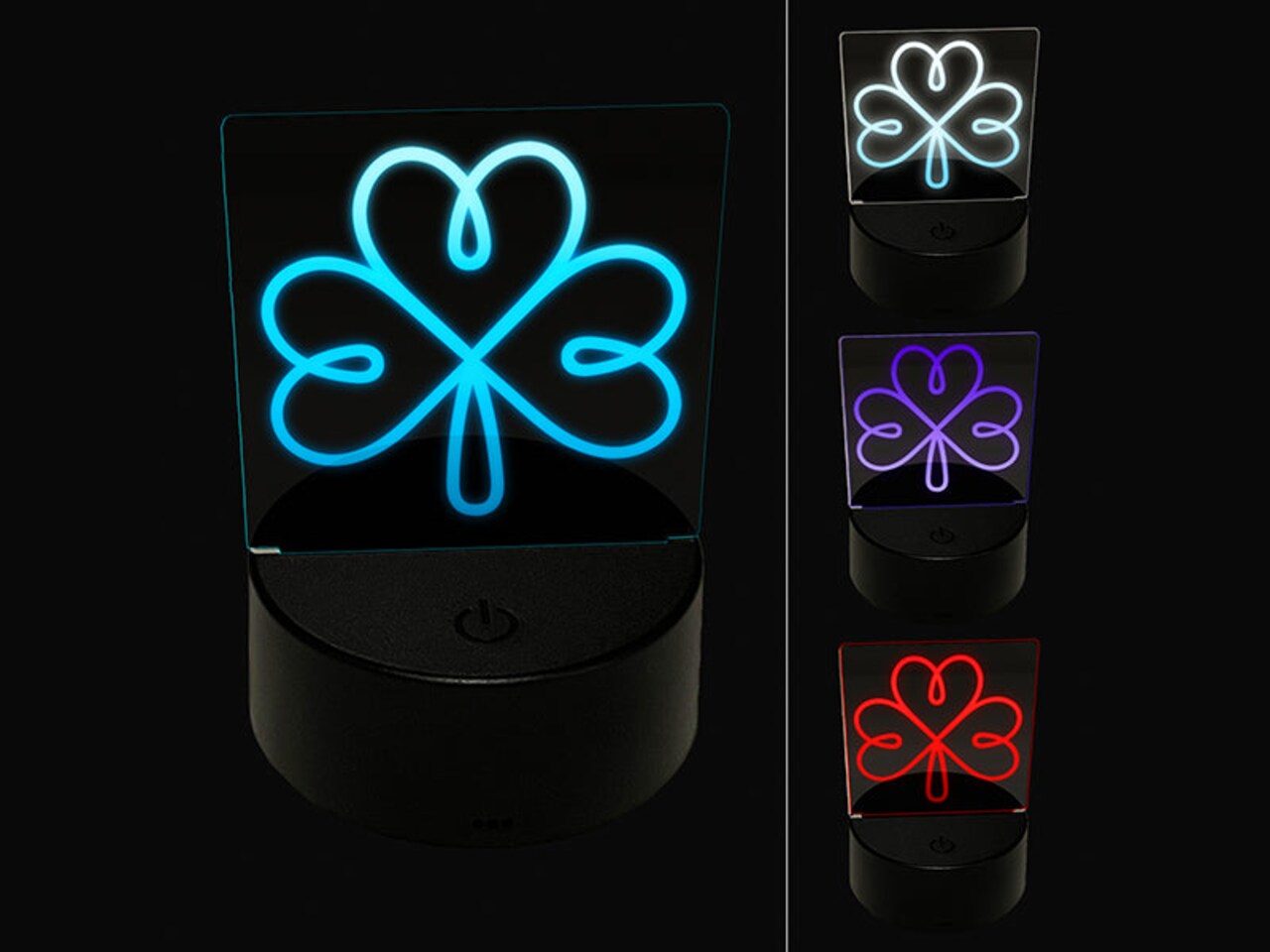 Three Leaf Clover Shamrock Tribal Celtic Knot 3D Illusion LED Night Light Sign Nightstand Desk Lamp